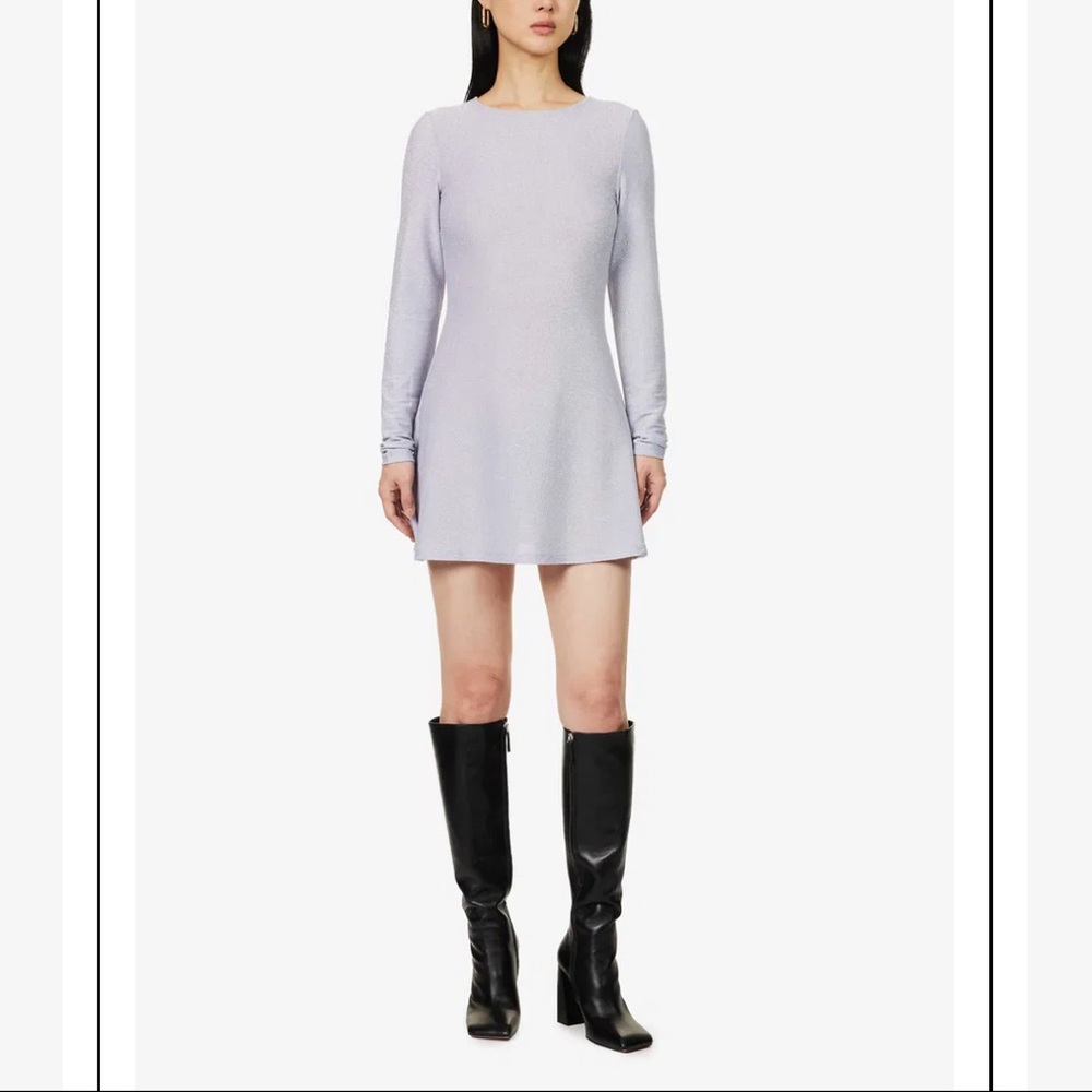 Camille Rowe x Reformation Esen Knit Dress in Lavender Sparkle. NWT. Medium.